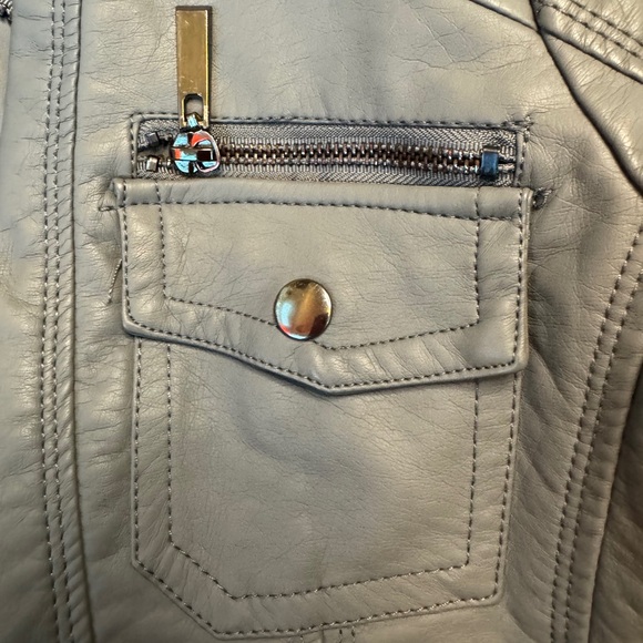 Apt 9 grey pleather jacket. - Picture 4 of 9